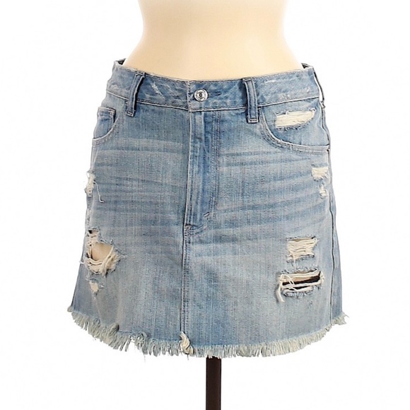 Abercrombie & Fitch Dresses & Skirts - Abercrombie & Fitch Distressed Denim Skirt